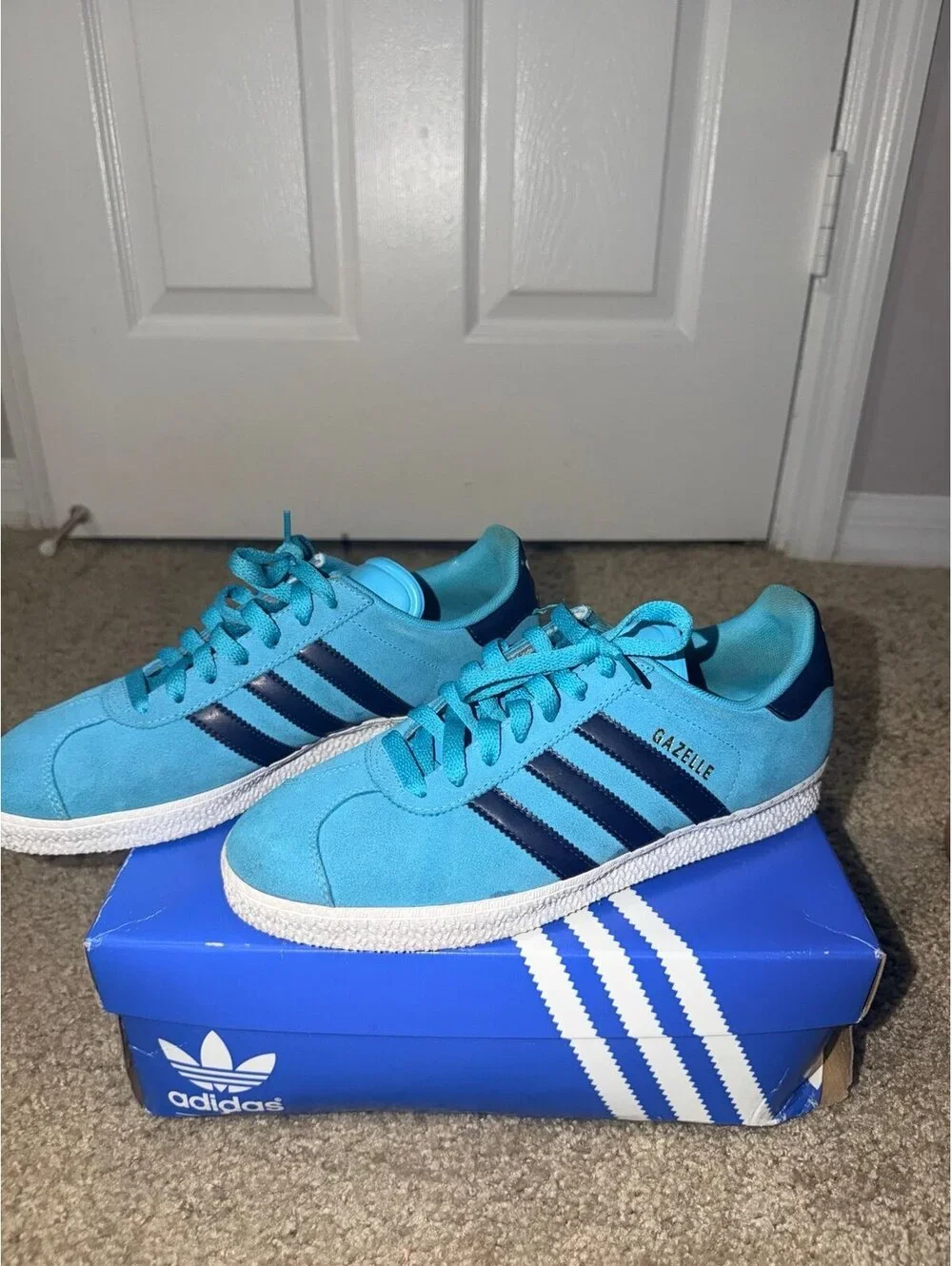 Adidas Gazelle 2 Men’s Size 8 Blue Navy Suede Sneakers w/ Box